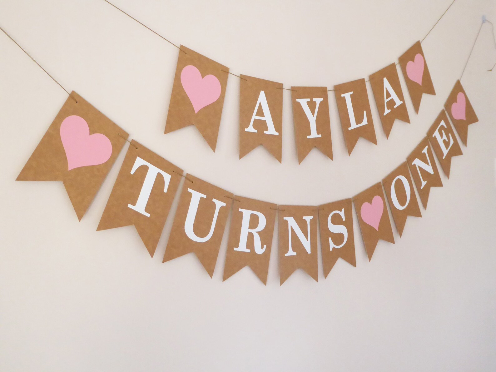Turning One Birthday Personalised 1st Birthday Party Bunting Etsy UK