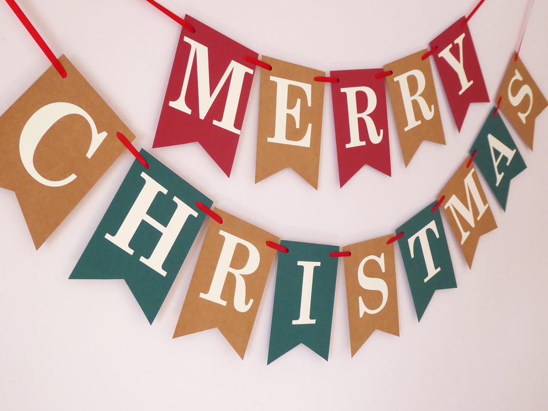 Merry Christmas Bunting, Rustic Christmas Decoration, Bring Warmth to — free download