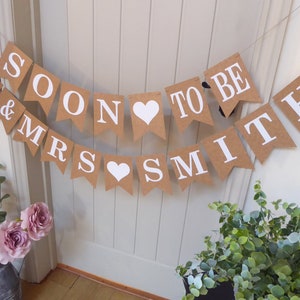 Wedding Bunting, Rehearsal Dinner Decoration, Soon to be Mr & Mrs bunting, Engagement Party Bunting Banner Sign image 4