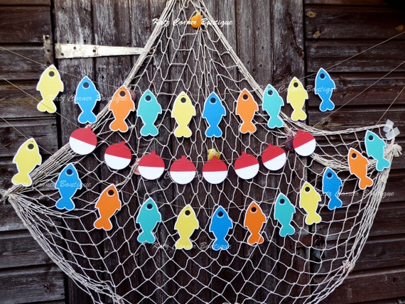 Fish and Fishing Bobber Banner Garland, Gone Fishing Party