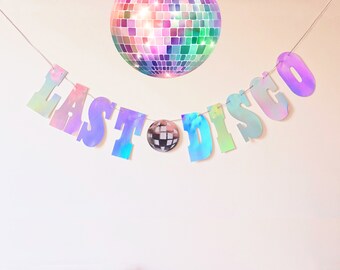 Last Disco Rainbow Effect Banner for Hen Party or Bachelorette Rodeo Cowgirl