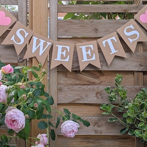 結婚式、ベビーシャワー、誕生日、婚約、ガーデンウェディング、スイーツデコレーションに最適なスイーツバンティングバナーサイン