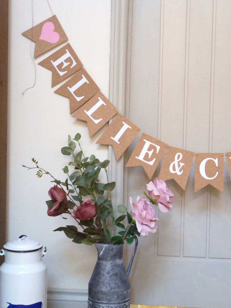Personalised Wedding Bunting Decoration Custom Bunting Engagement Anniversary Party Banner