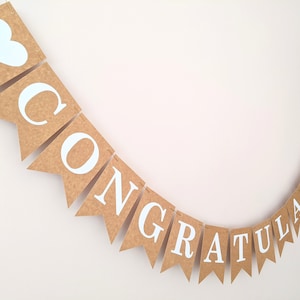 Congratulations Banner Bunting, Congrats Sign for Wedding, Engagement, Anniversary, Gratulation, Add Name