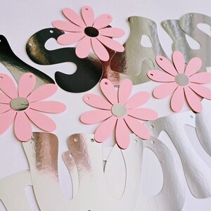Two Cute 2nd Birthday Banner Personalised for Girls Birthday Celebration or Memorable Gift Idea Mirror Silver
