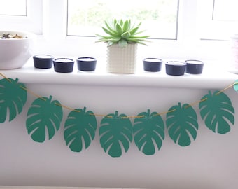 Tropical leaf garland, birthday, baby shower, hen do, engagement garland decor, home decor, nursery, photo prop