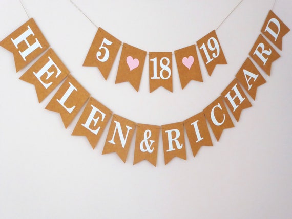 Personalised Wedding Bunting Engagement Party Decorations Etsy
