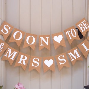 Wedding Bunting, Rehearsal Dinner Decoration, Soon to be Mr & Mrs bunting, Engagement Party Bunting Banner Sign image 6