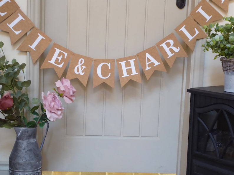 Personalised Wedding Bunting Decoration Custom Bunting Engagement Anniversary Party Banner