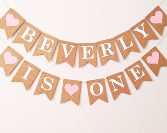 Personalised 1st Birthday, Baby Girl Birthday Bunting, Baby Boy 1st Birthday Party Banner Decoration