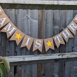 3 Year Old Birthday, Toddler 3rd Birthday, Preschool Birthday Party, Personalised Bunting Banner with Yellow Stars image 4