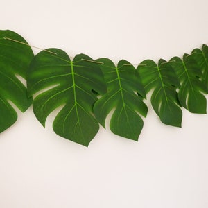 Tropical Party Decor, Jungle, Safari Birthday, Baby Shower Decoration, Monstera Palm Leaf Garland, Photo Prop