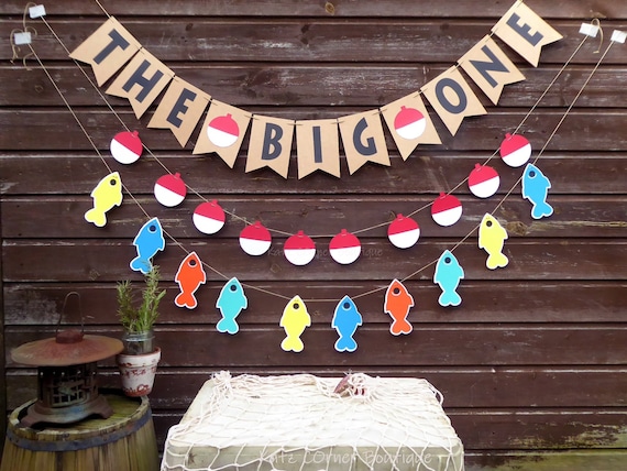 The Big One Fishing Birthday, 1st Fishing Birthday Party Bunting, Fish  Garland, Bobber Garland Decoration -  Canada