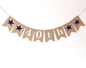 Birthday Celebration for Men, 40th Birthday Party Bunting, 10th, 20th, 30th, 50th, 60th or any Big Milestones