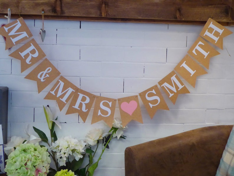 Personalised Wedding Bunting Decoration Custom Bunting Engagement Anniversary Party Banner
