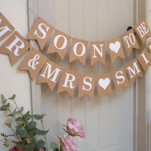 Wedding Bunting, Rehearsal Dinner Decoration, Soon to be Mr & Mrs bunting, Engagement Party Bunting Banner Sign image 3