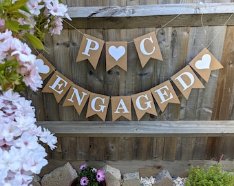 Personalised Engagement Party Bunting for Engagement Celebration Party Decoration Gift