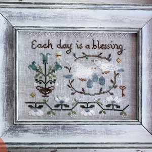 Each Day Is A Blessing - instant download, digital pattern, cross stitch pattern, The Snowflower Diaries, sampler, blessing