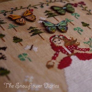 LITTLE RED Riding Hood - instant download, DIGITAL, original cross stitch pattern, The Snowflower Diaries