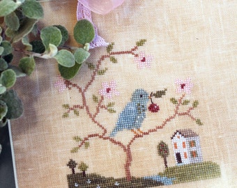 CHERRY TREE - cross stitch pattern, instant download, The Snowflower Diaries, primitive, sampler