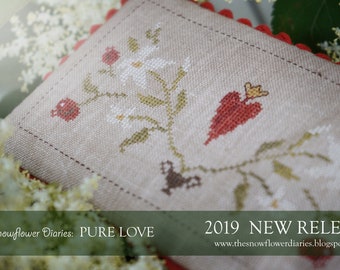 PURE LOVE digital (pdf) primitive cross stitch pattern