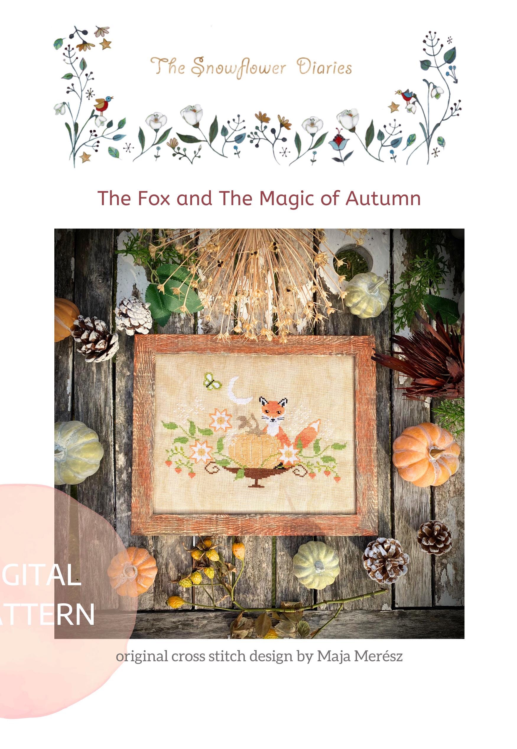 The Fox & the Magic of Autumn PDF Digital Cross Stitch Pattern - Etsy
