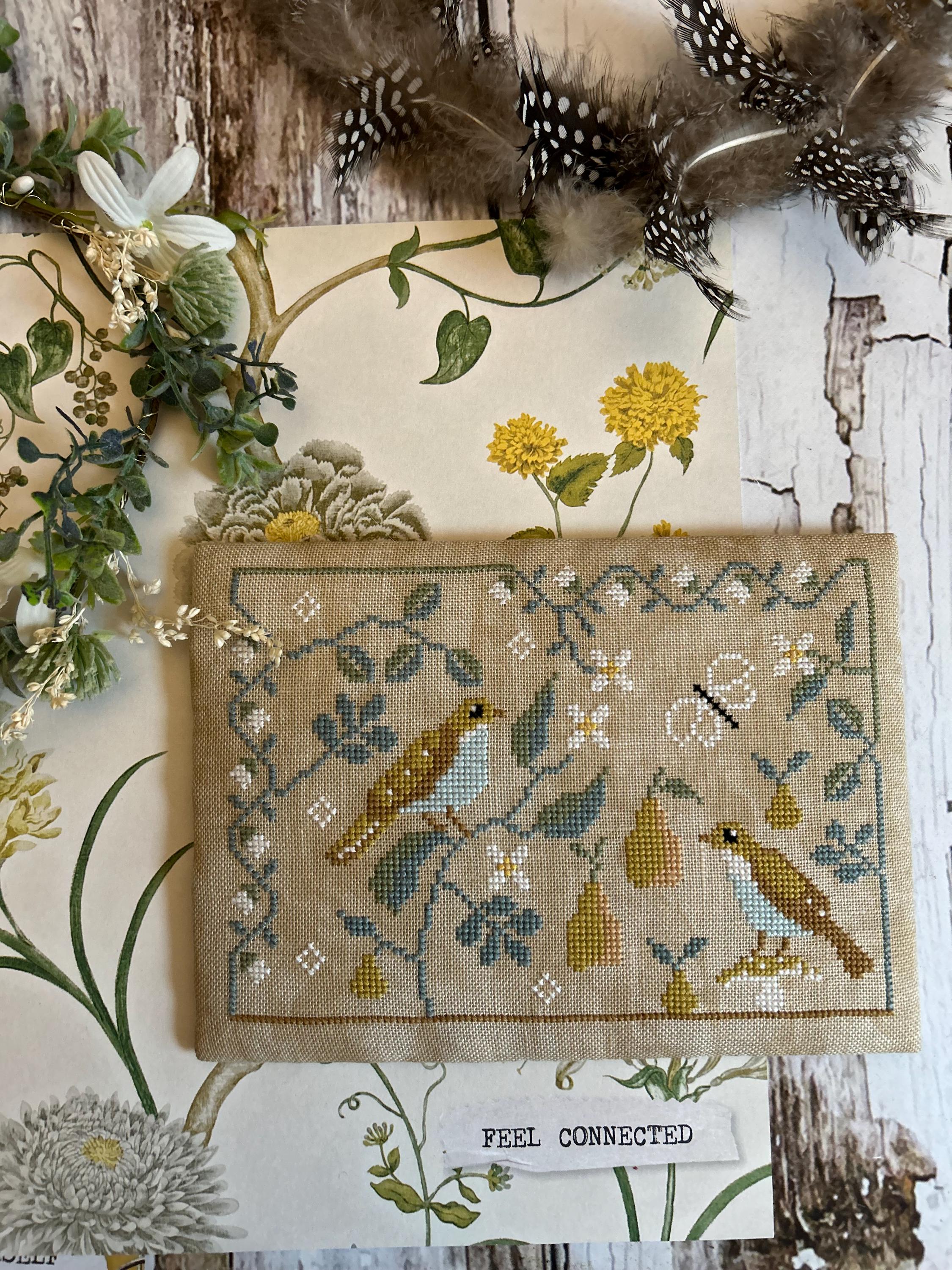 Golden Pears, pdf cross stitch pattern, sampler, fruit, summer stitching, gardening gift, digital pattern, ornament