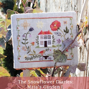 MAJA'S GARDEN 1. (summer), instant download, cross stitch pattern, primitive, garden, sampler, seasonal, The Snowflower Diaries