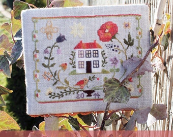 MAJA'S GARDEN 1. (summer), instant download, cross stitch pattern, primitive, garden, sampler, seasonal, The Snowflower Diaries