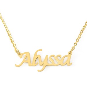 ALYSSA Name Necklace with Rhinestone Gold or Silver Tone ALYSSA Name Necklace with Rhinestone Gold or Silver Tone