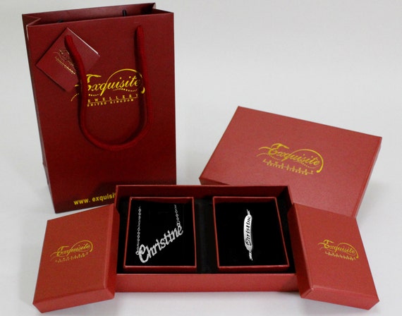 Name Necklace CHRISTINE 18ct Yellow Gold Plated Jewellery Birthday Christmas