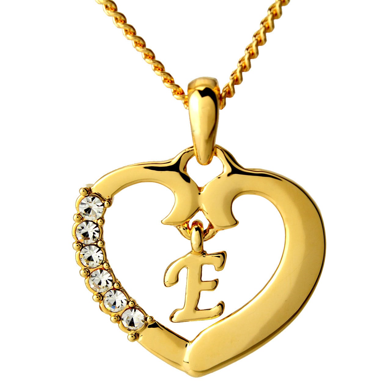 Heart Necklace Earrings Set Gold Plated Wedding Gift Chain Pendant UK Eid Gifts