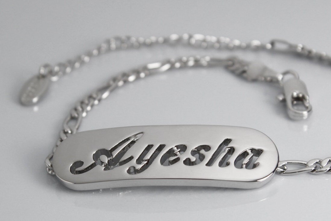 AYESHA Name Necklace & Name Bracelet Jewellery Set 18K Gold Etsy