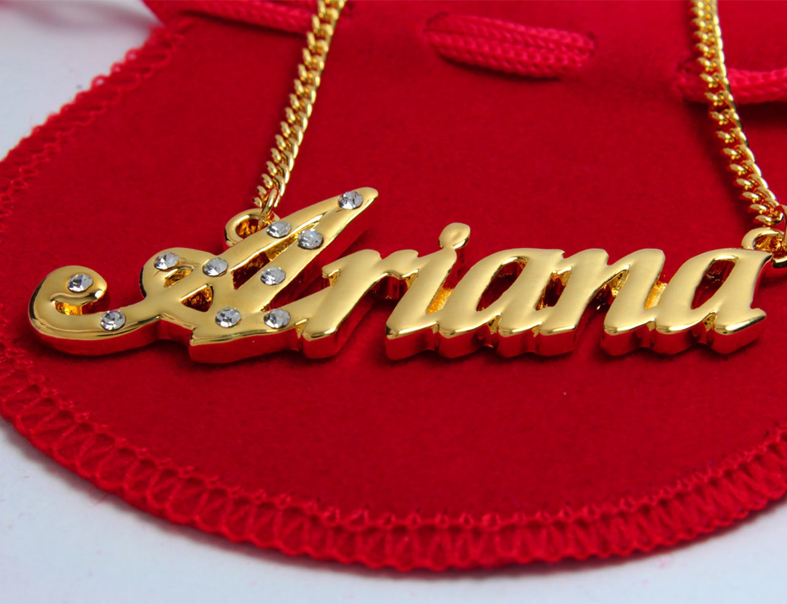 ARIANA Name Necklace & Name Bracelet Jewellery Set 18k Gold Etsy