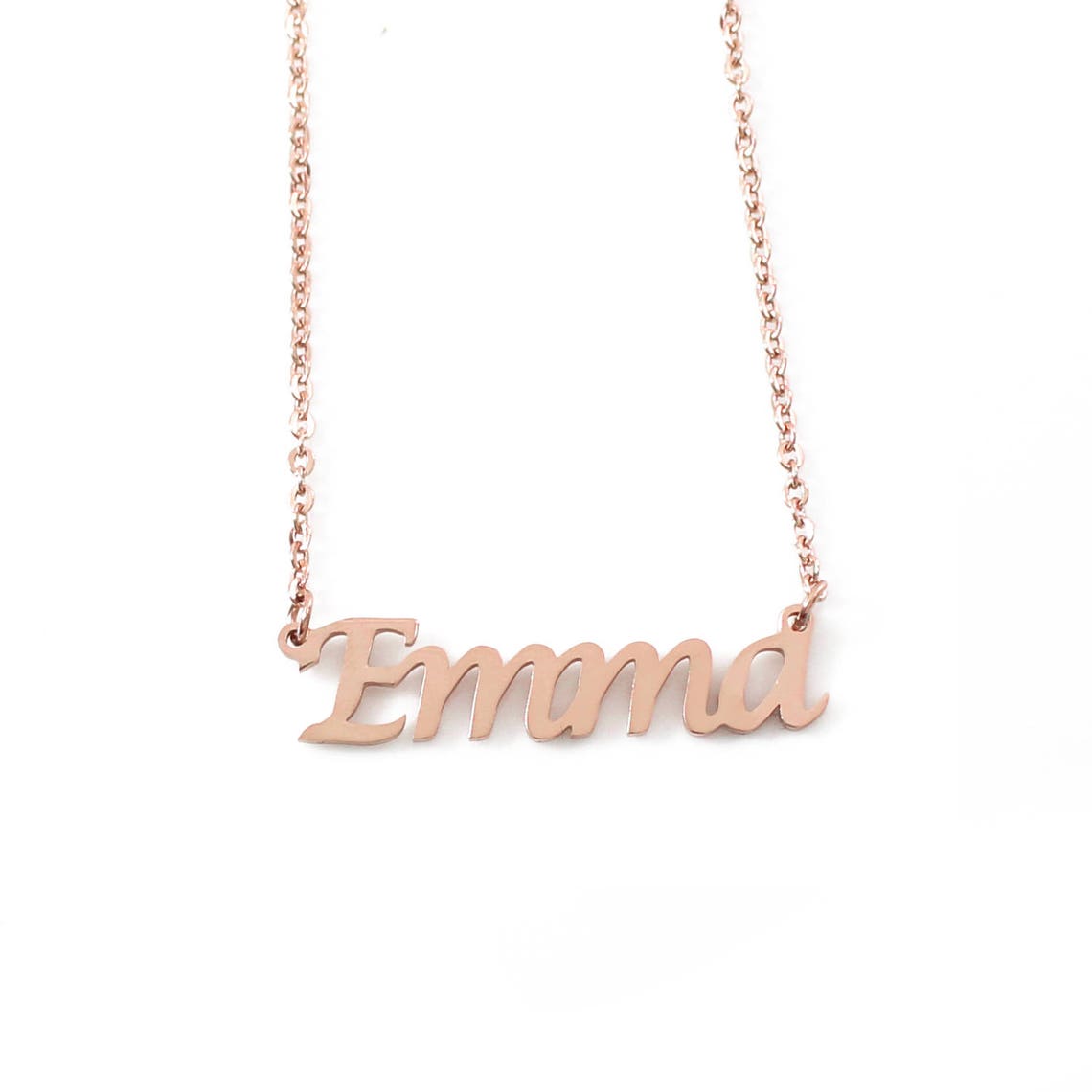Name Necklace Emma 18ct Gold Platedfree Gift Box Bag & Etsy