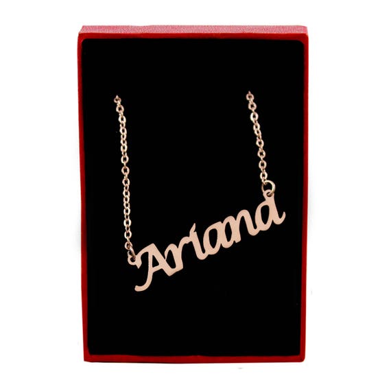 Christmas Xmas Gifts Personalised 18ct Gold Plated Name Necklace SUZANNE 