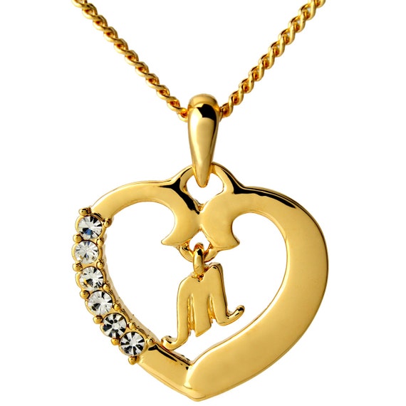 INITIAL HEART NECKLACE Letter 'P' 18k Gold Plated Birthday/Christmas Gifts INITIAL HEART NECKLACE Letter 'P' 18k Gold Plated Birthday/Christmas Gifts