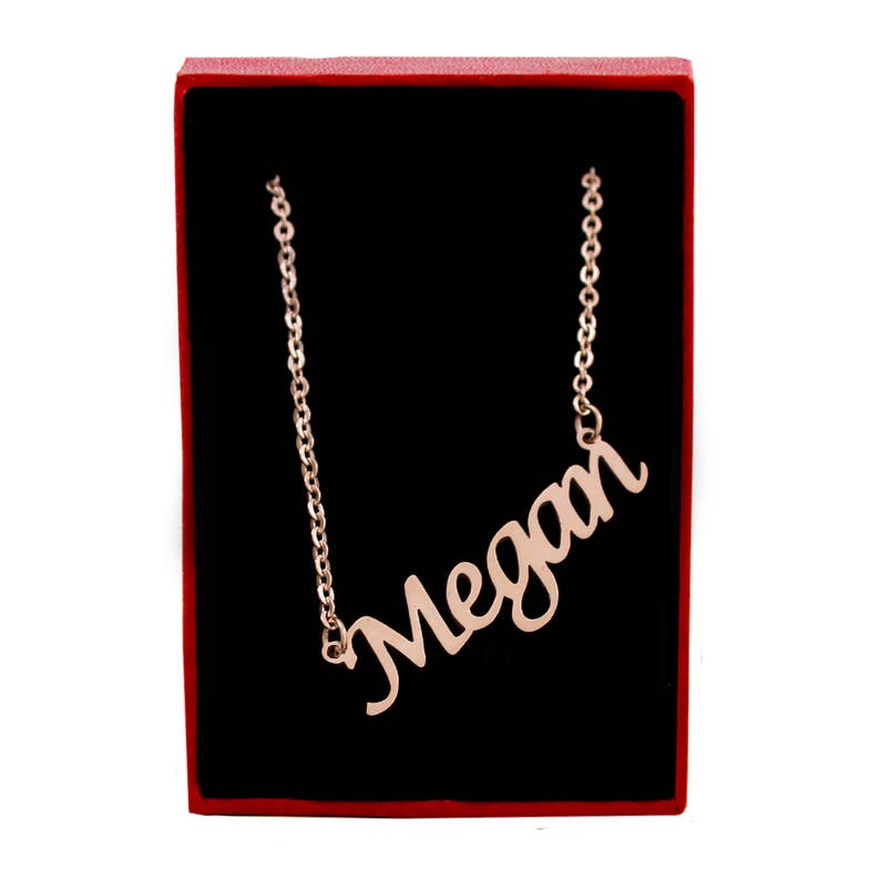 Megan Name Necklace / 18ct Rose Gold Plated Christmas Etsy
