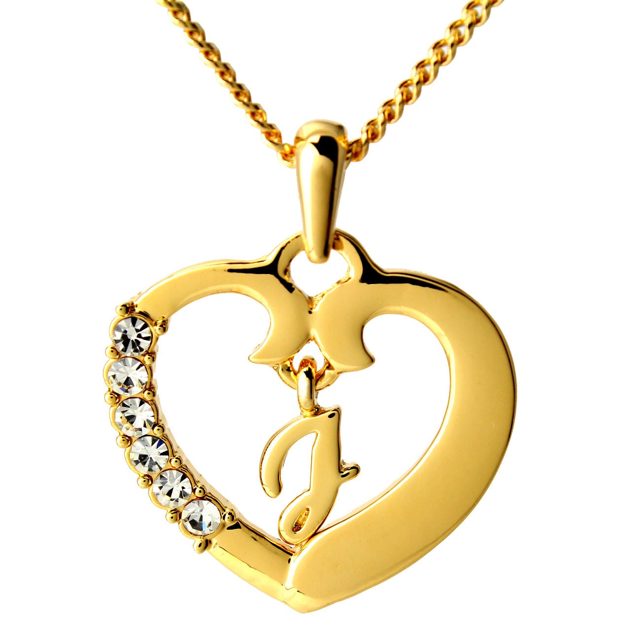 Heart Pendant J 18K Gold Plated 