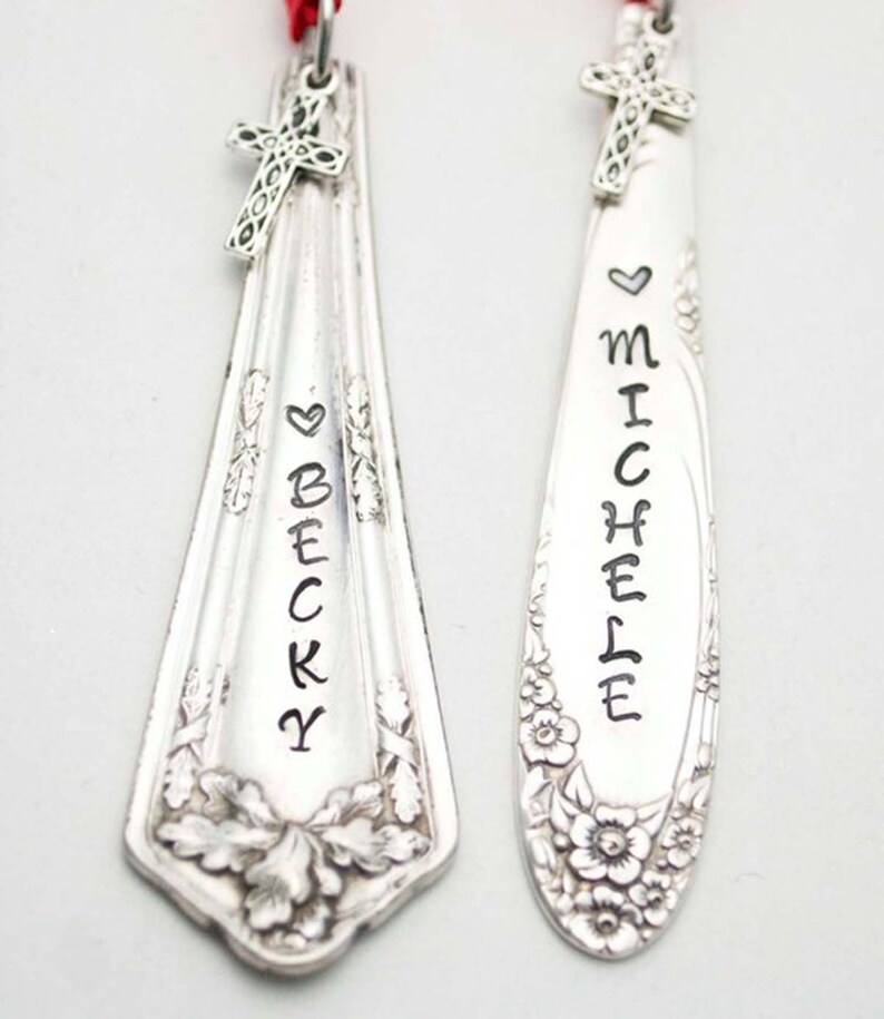Stamped Spoon Ornament Personalized Vintage Silverware Handle Etsy UK