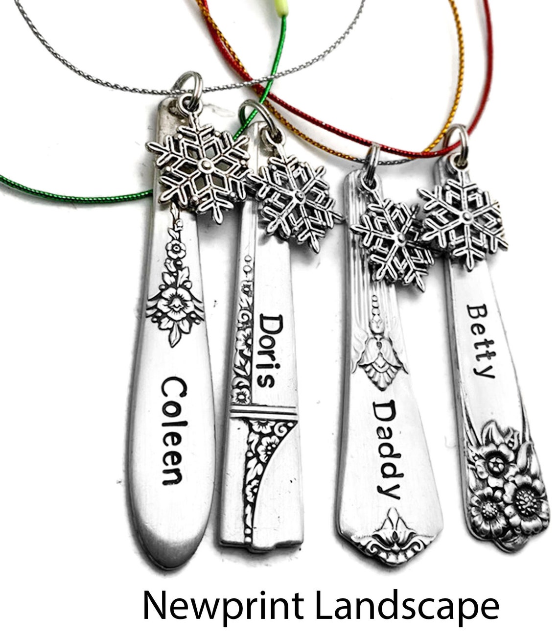 Stamped Spoon Ornament Personalized Vintage Silverware Handle Etsy