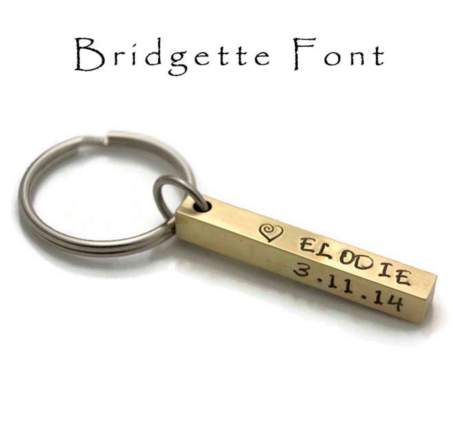 Personalized Stamped Key Chain Aluminum Brass Copper Bar Key Etsy