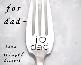 Stamped Vintage Fork: I Love Dad Silverware Gift