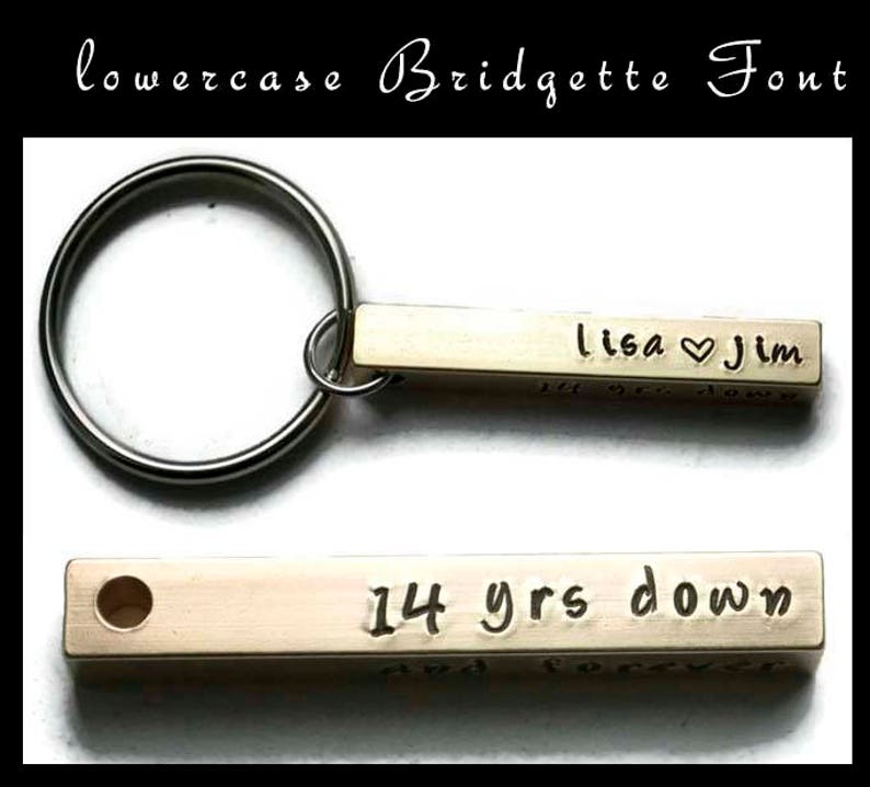 Personalized Stamped Key Chain Aluminum Brass Copper Bar Key Etsy