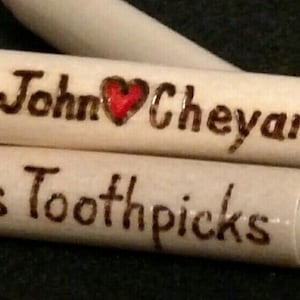 STOCKING STUFFERS Gift! Custom Personalized Wood-Burned Portable Toothpick Holder STUBES for needles, notes, money (Name, Initials, Quote)