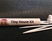 TINY HOUSE Novelty Gift! "Tiny House Kit" Clever Portable Travel Toothpick Holder STUBES (Storage Tubes) Builders, Carpenters, Wood-Workers