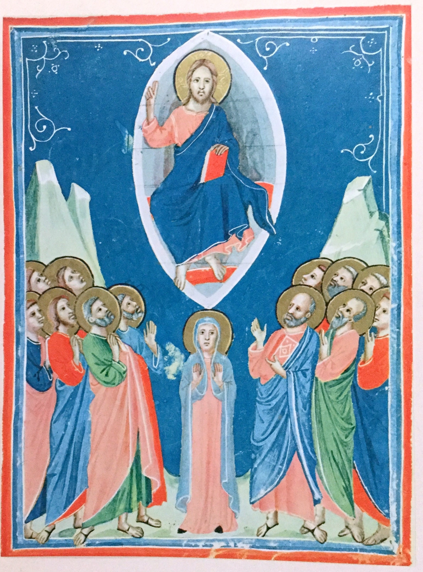 The Ascension Illumination 14th Century Christian Art 1957