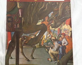 Vintage Norman Rockwell the Circus Barker Print the Saturday