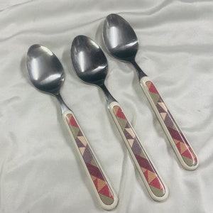 Studio Nova Set of 3 soup Spoons Stainless & Ceramic Southwest