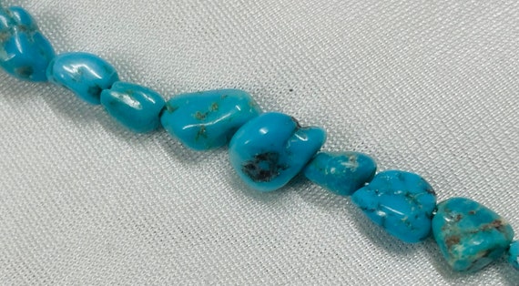 Turquoise Stone Necklace  Long Strand 42" native … - image 3